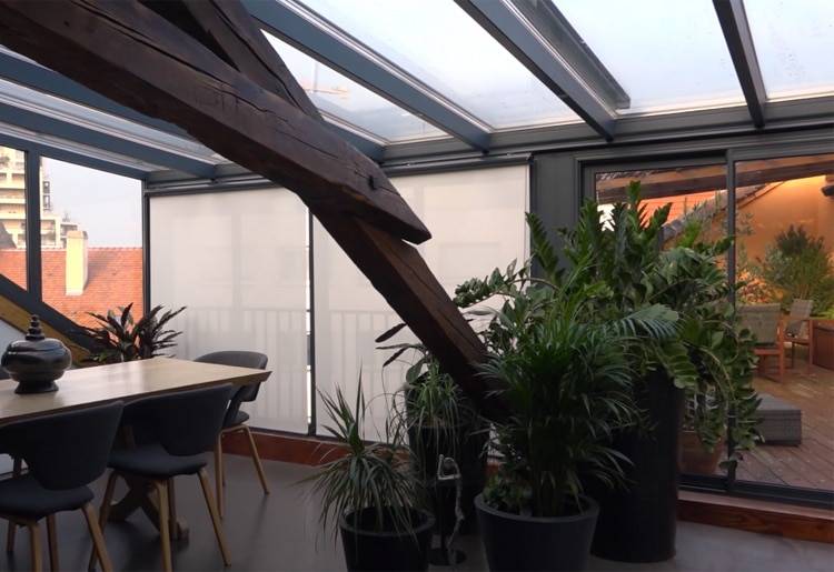 réalisations2 veranda-gris-anthracite-sale-a-manger-leds-plantes