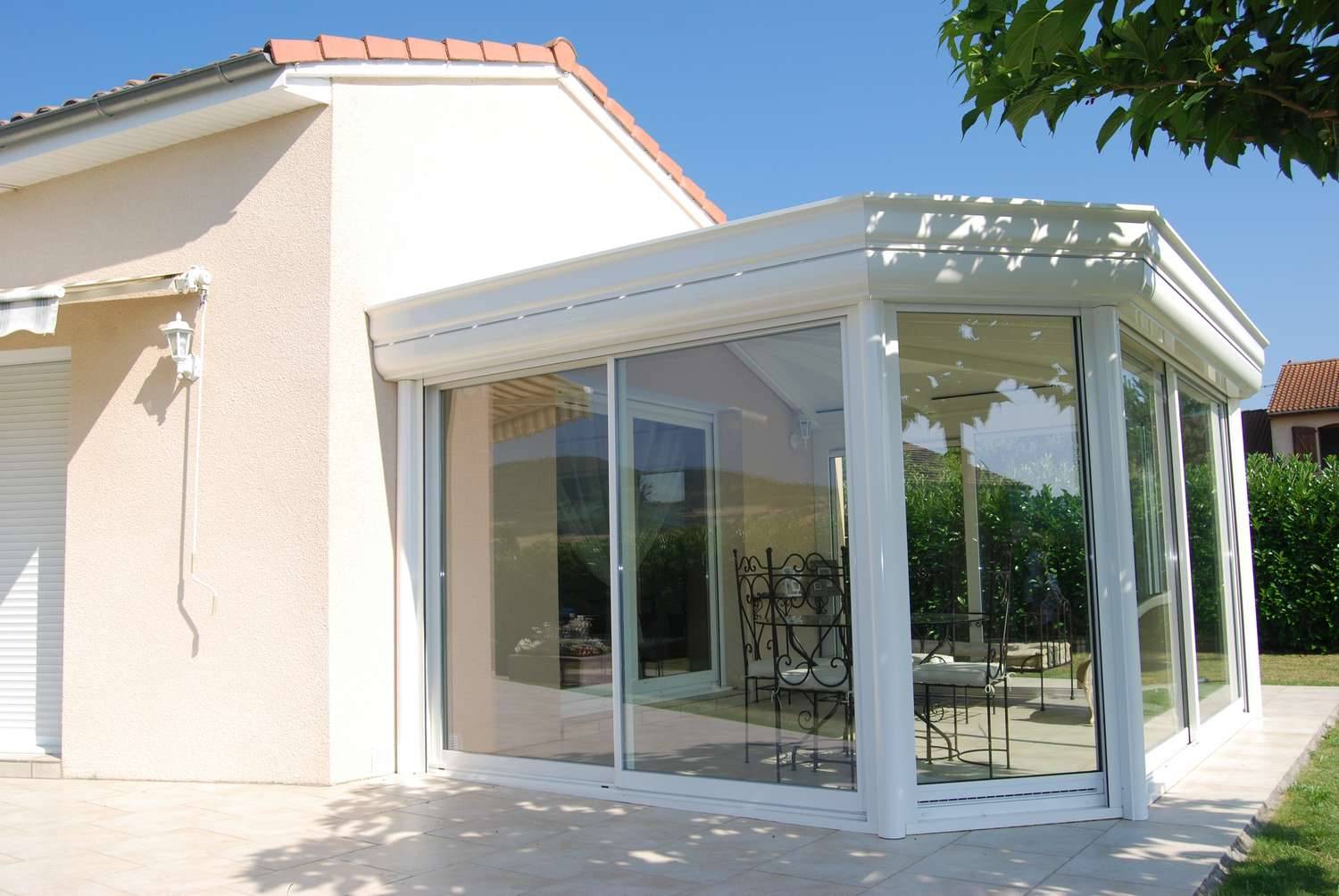 veranda-pans-coupes-blanc véranda élégance