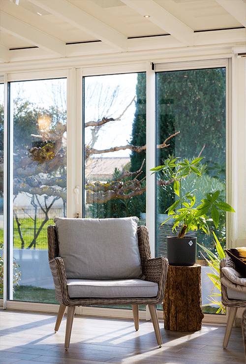 Véranda stores réflexion solaire