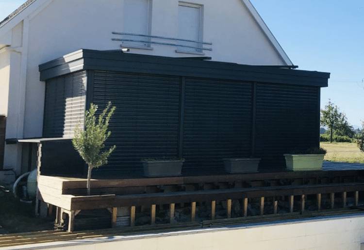 veranda-toiture vitree-5bso-12 -spots-led Véranda style contemporain